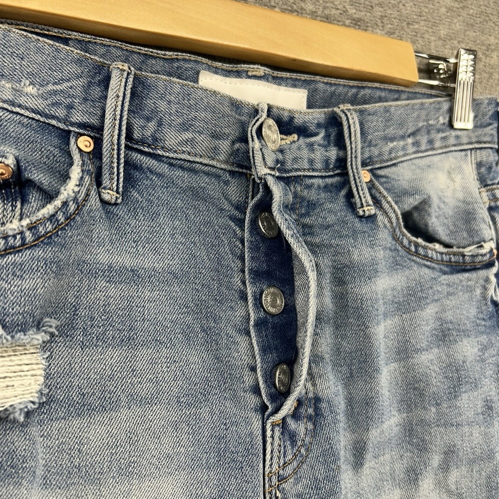 Mother The Almost Saint Cropped Jeans Women Size 25 Blue Denim Distressed - Picture 5 of 13